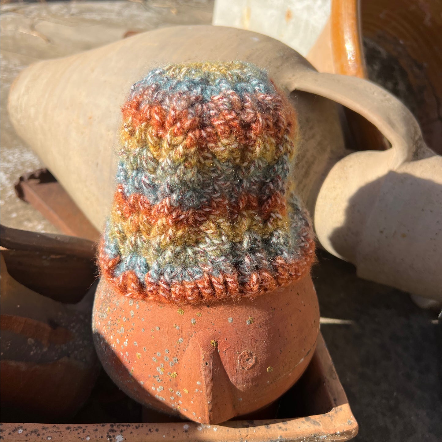 Colorful Wool Beanie Hat - one of a kind