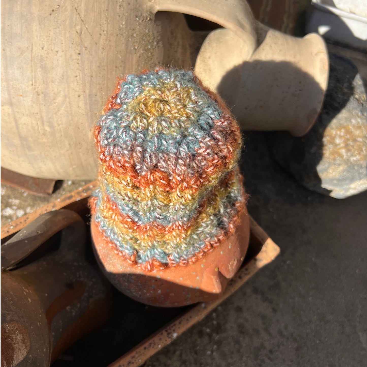 Colorful Wool Beanie Hat - one of a kind