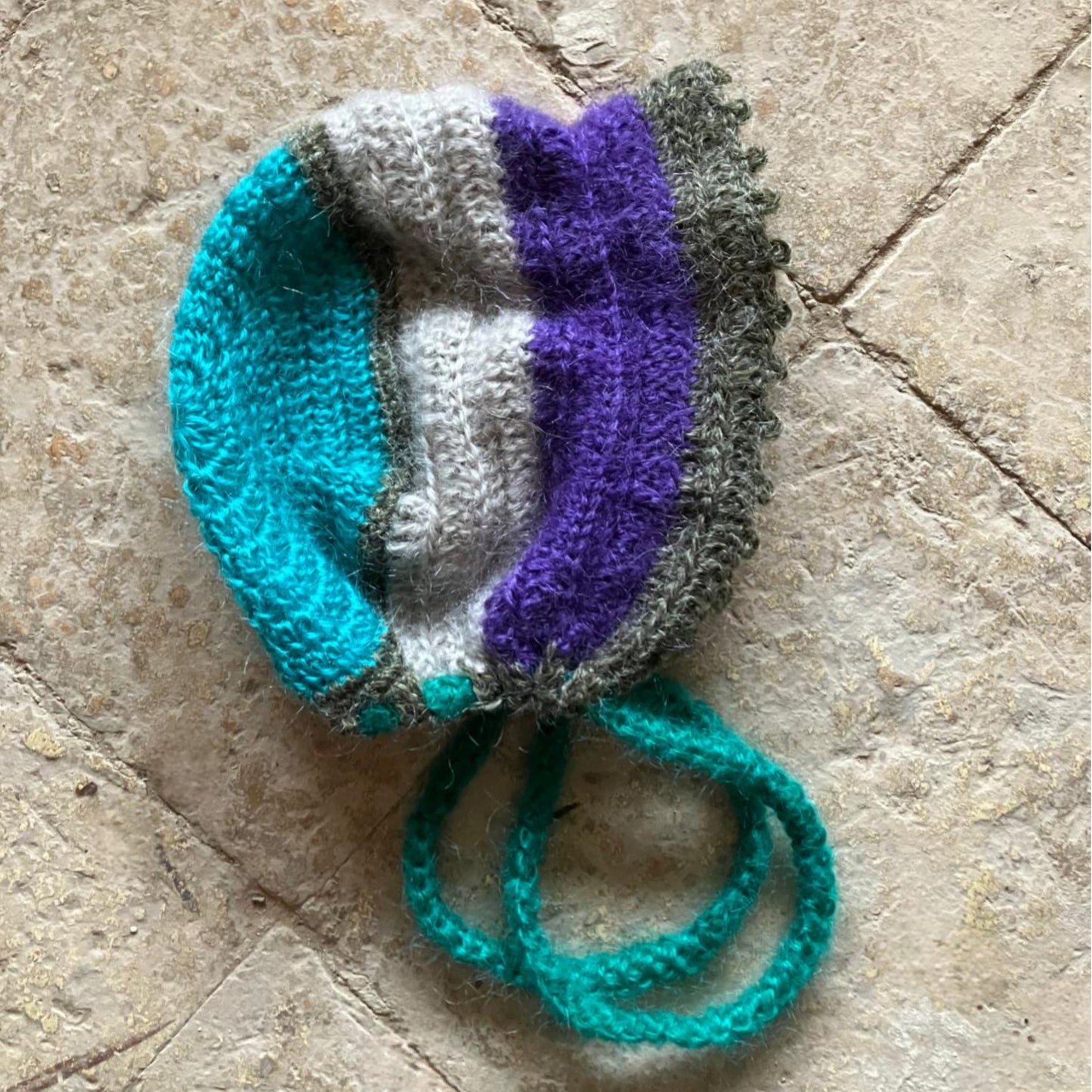 Capota colorida de mohair - Única